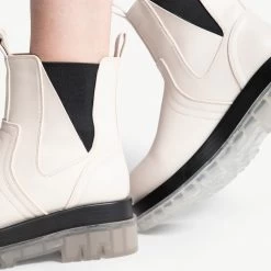 RAID Brazen Clear Sole Ankle Boot In White -Chic Shoes Shop brazen off white 6