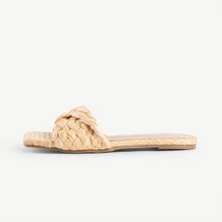 RAID Breezy Flat Mule In Natural -Chic Shoes Shop breezy natural 1