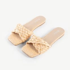 RAID Breezy Flat Mule In Natural -Chic Shoes Shop breezy natural 2