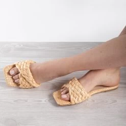 RAID Breezy Flat Mule In Natural -Chic Shoes Shop breezy natural 4