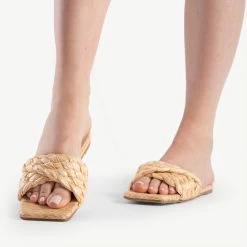 RAID Breezy Flat Mule In Natural -Chic Shoes Shop breezy natural 5