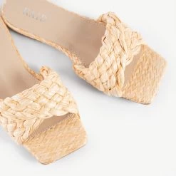 RAID Breezy Flat Mule In Natural -Chic Shoes Shop breezy natural 6