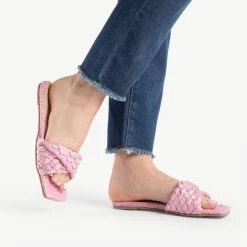 RAID Breezy Flat Mule In Pink -Chic Shoes Shop breezy pink 2