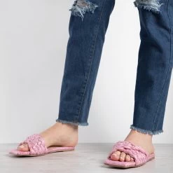 RAID Breezy Flat Mule In Pink -Chic Shoes Shop breezy pink 4