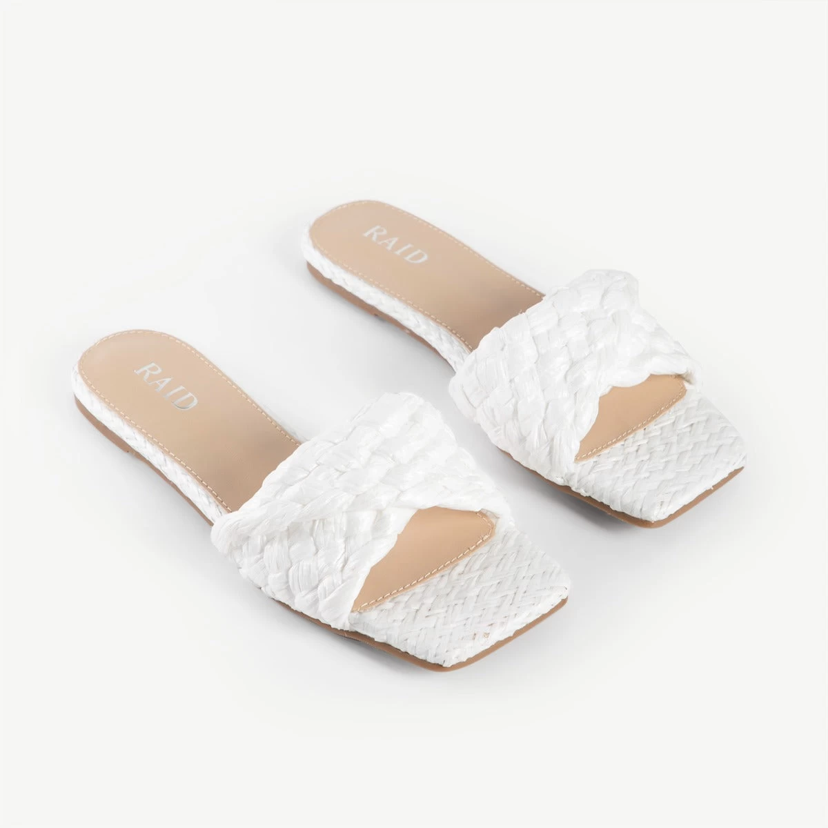 RAID Breezy Flat Mule In White 3 RAID Breezy Flat Mule In White - Image 2