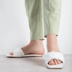 RAID Breezy Flat Mule In White 11 RAID Breezy Flat Mule In White -Chic Shoes Shop breezy white 5