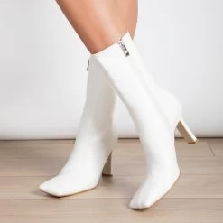 RAID Briar Ankle Boot In White -Chic Shoes Shop briar white 3