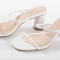 RAID Brioni Heeled Sandal In White -Chic Shoes Shop brioni white 3