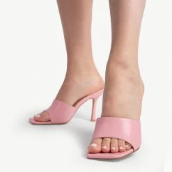 RAID Briya Heeled Mule In Pink -Chic Shoes Shop briya pink 4