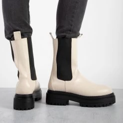 RAID Cherish Chunky Ankle Boot In White -Chic Shoes Shop cherish ecru 4