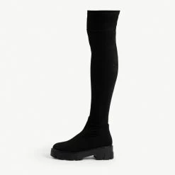 RAID Delia Over The Knee Boot In Black Suede -Chic Shoes Shop delia black suede 1