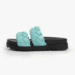 RAID Finch Chunky Slider In Aqua -Chic Shoes Shop finch aquq blue 1