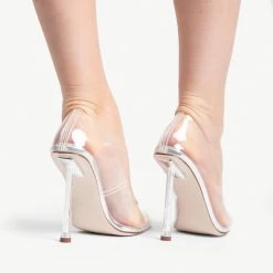 BEBO Flaura Stiletto Heel In Silver -Chic Shoes Shop flaura silver 3