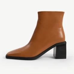 RAID Floriana Block Heeled Ankle Boot In Tan -Chic Shoes Shop floriana tan 1