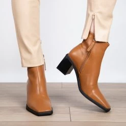 RAID Floriana Block Heeled Ankle Boot In Tan -Chic Shoes Shop floriana tan 3