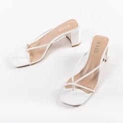 RAID Freddy Heeled Mule In White