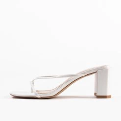 RAID Freddy Heeled Mule In White -Chic Shoes Shop freddy white