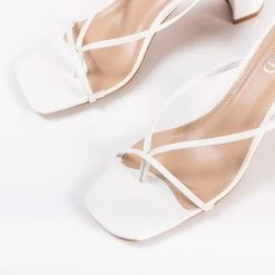 RAID Freddy Heeled Mule In White -Chic Shoes Shop freddy white 4