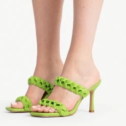 RAID Gemma Heeled Mule In Apple Green -Chic Shoes Shop gemma apple green 5