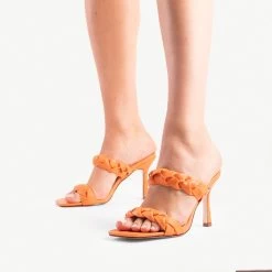 RAID Gemma Heeled Mule In Tangerine -Chic Shoes Shop gemma tangerine 6