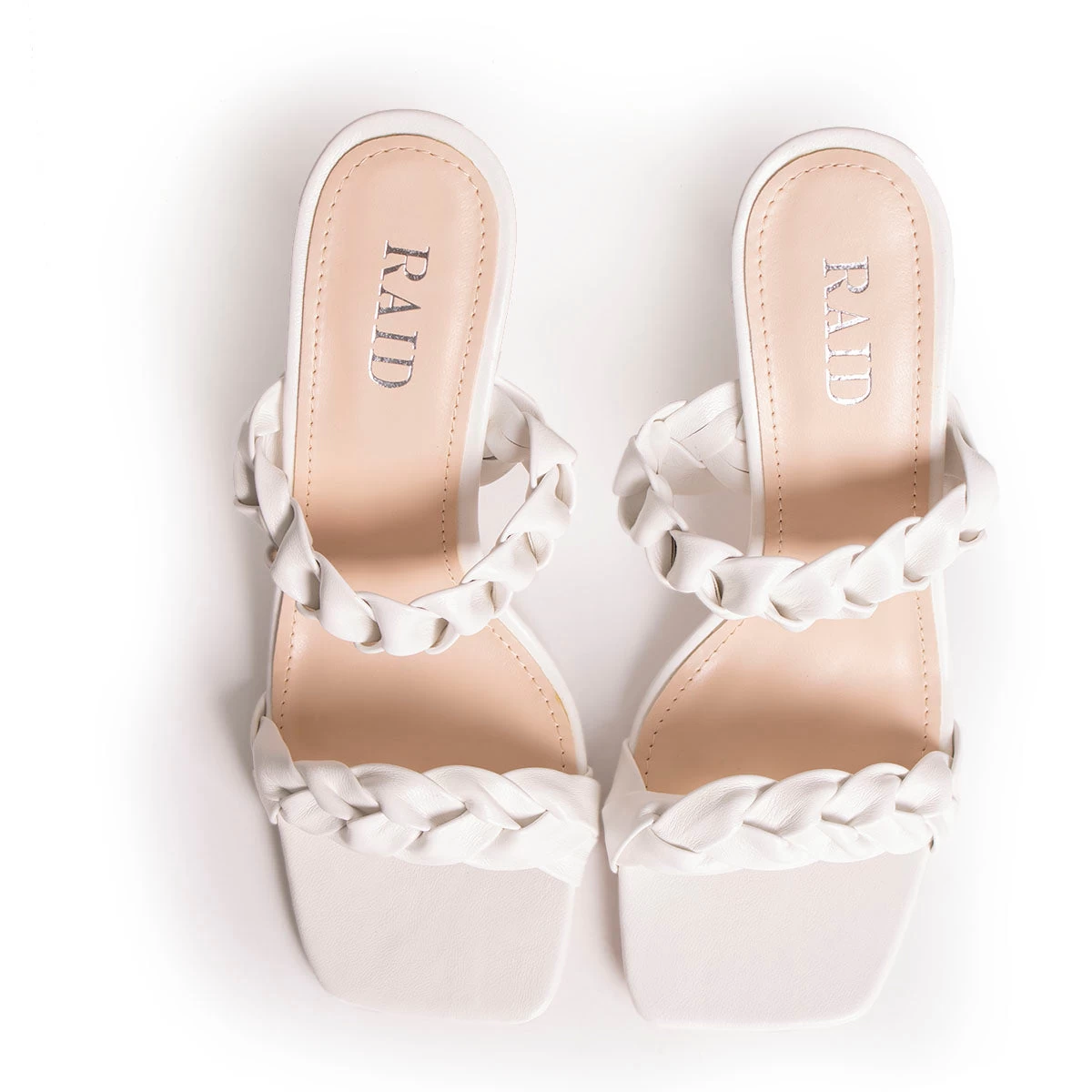 RAID Gemma Heeled Mule In White 5 RAID Gemma Heeled Mule In White - Image 3