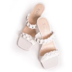 RAID Gemma Heeled Mule In White 12 RAID Gemma Heeled Mule In White -Chic Shoes Shop gemma white 4