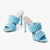 RAID Hazel Heeled Mule In Blue -Chic Shoes Shop hazel black 9149