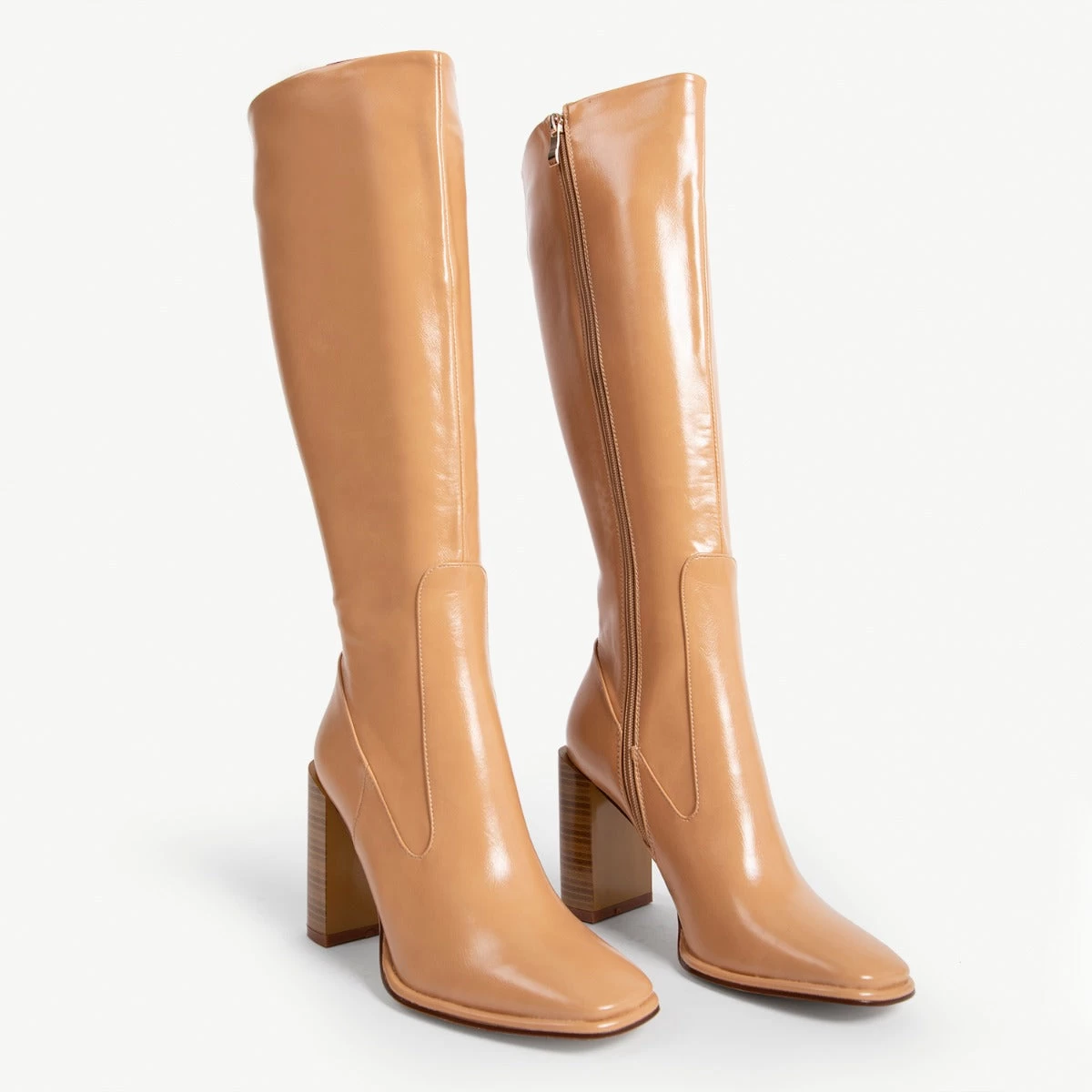 RAID Ivonne Block Heeled Boot In Beige 6 RAID Ivonne Block Heeled Boot In Beige - Image 4