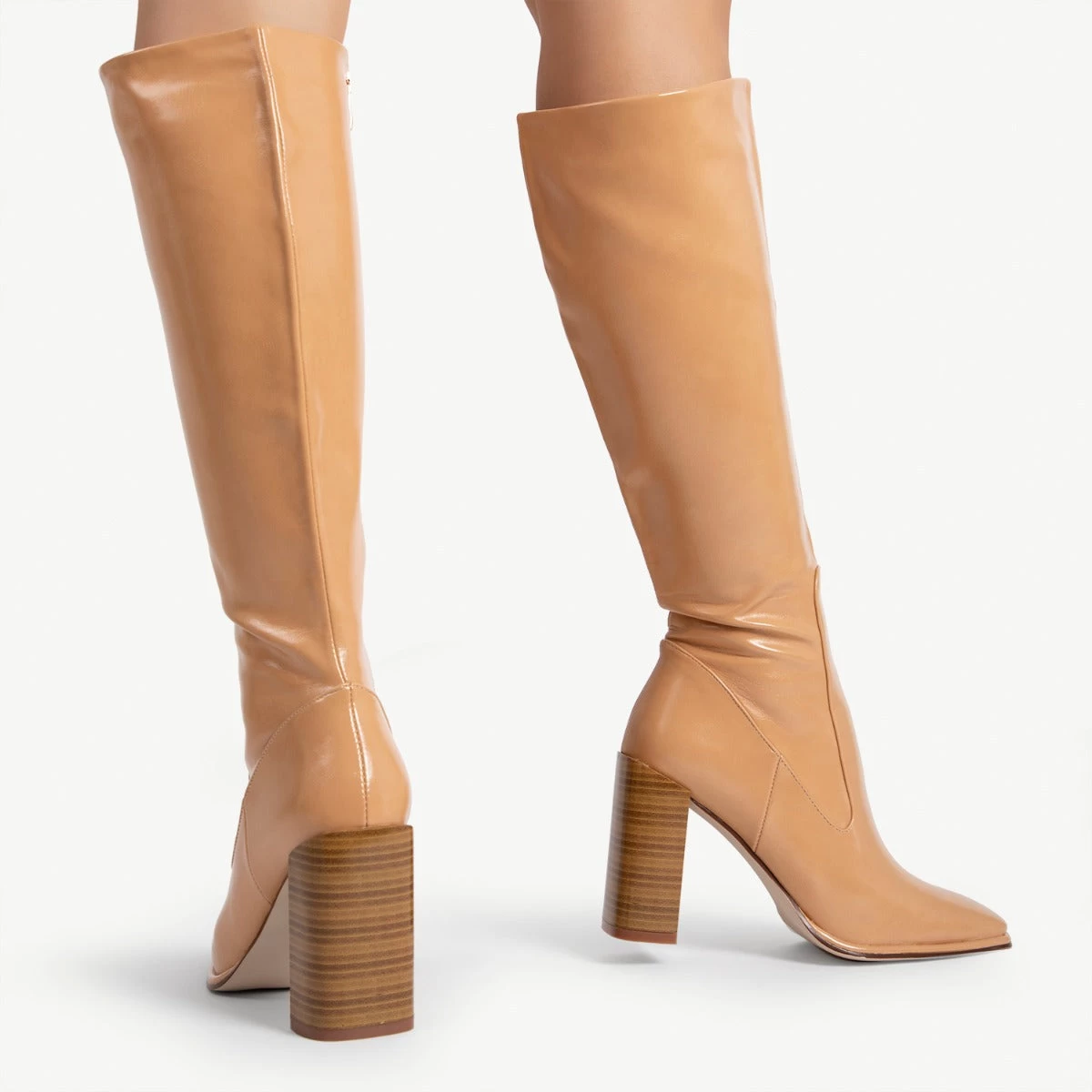 RAID Ivonne Block Heeled Boot In Beige 7 RAID Ivonne Block Heeled Boot In Beige - Image 5