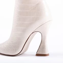 RAID Kate Ankle Boot In White Croc -Chic Shoes Shop kate white 4