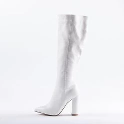 RAID Kenia Long Boot In White -Chic Shoes Shop kenia white