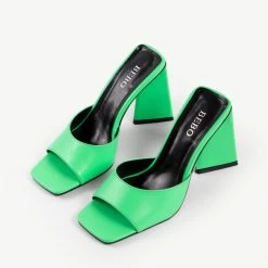 BEBO Kyrah Heeled Mule In Lime -Chic Shoes Shop kyrah green 2