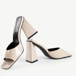 BEBO Kyrah Heeled Mule In Nude -Chic Shoes Shop kyrah nude 5