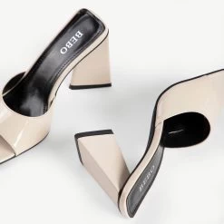 BEBO Kyrah Heeled Mule In Nude -Chic Shoes Shop kyrah nude 6