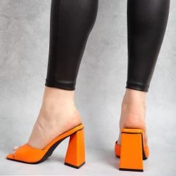BEBO Kyrah Heeled Mule In Orange 18 BEBO Kyrah Heeled Mule In Orange -Chic Shoes Shop kyrah orange 5