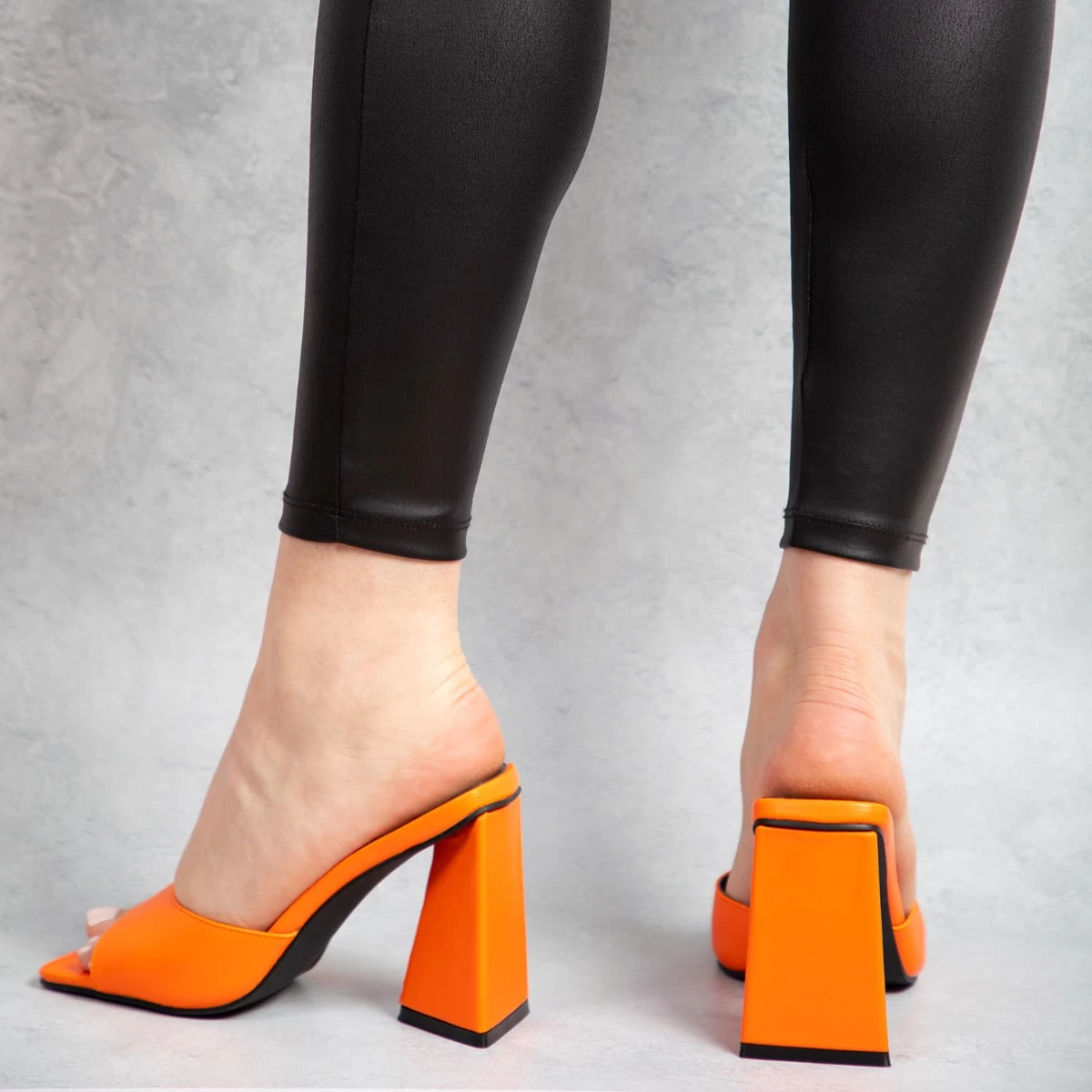BEBO Kyrah Heeled Mule In Orange 10 BEBO Kyrah Heeled Mule In Orange - Image 8