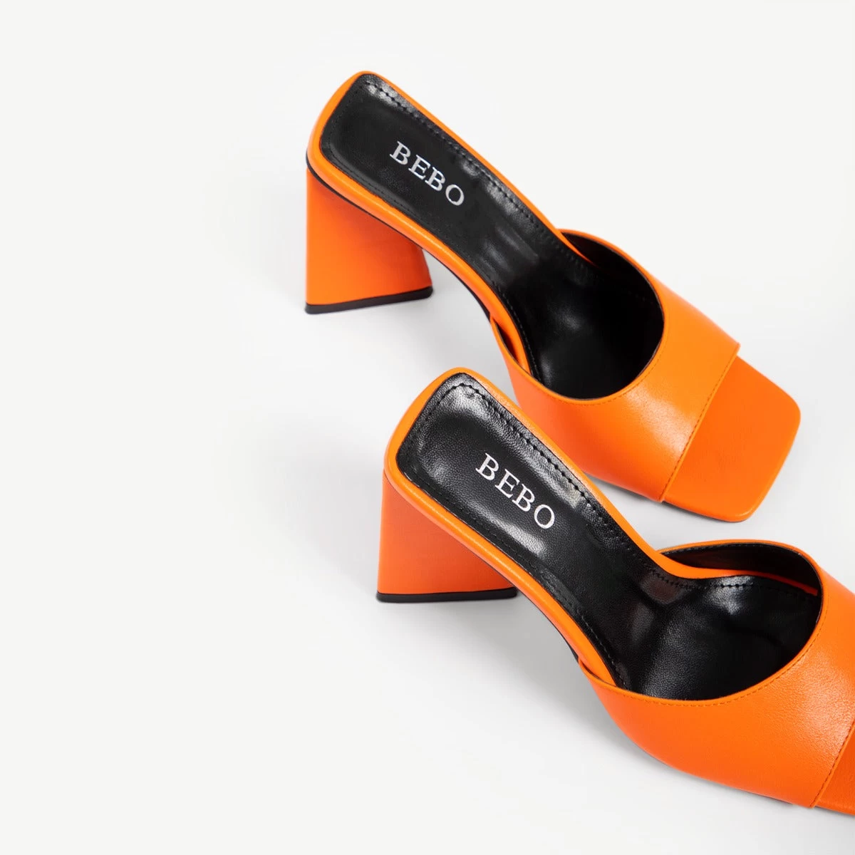 BEBO Kyrah Heeled Mule In Orange 11 BEBO Kyrah Heeled Mule In Orange - Image 9