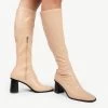 RAID Lennyo Block Heeled Boot In Nude -Chic Shoes Shop lennyo nude 4