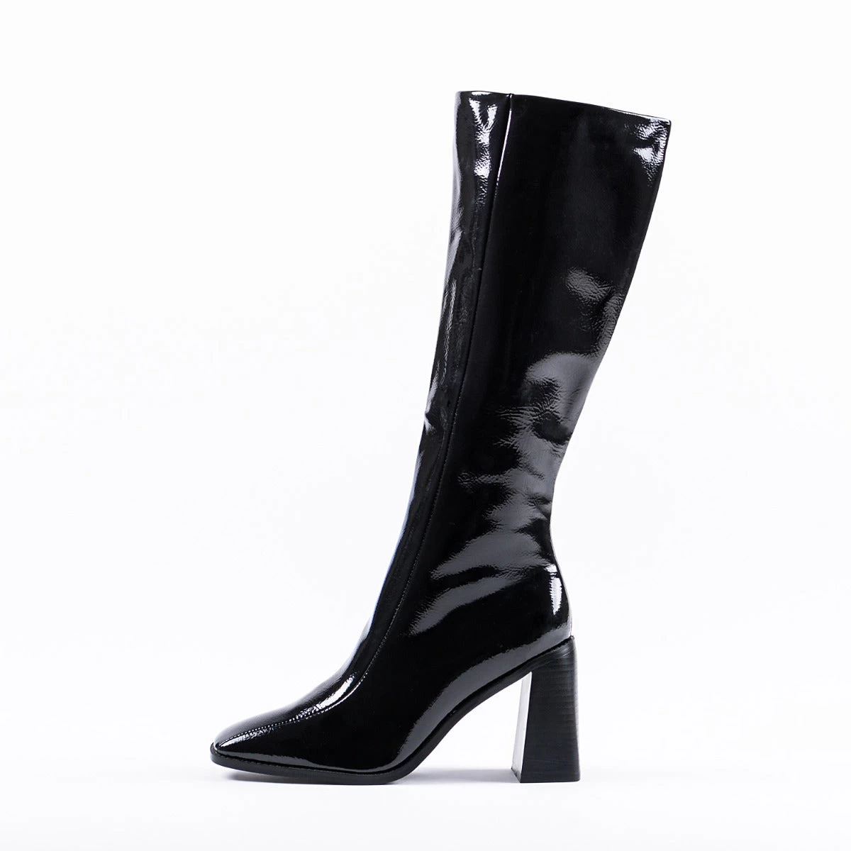 RAID Lenore Knee High Boot In Black Crinkle Patent 9 RAID Lenore Knee High Boot In Black Crinkle Patent - Image 7