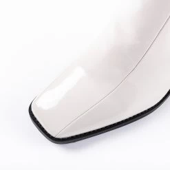 RAID Lenore Knee High Boot In Off White Crinkle Patent -Chic Shoes Shop lenore white 3