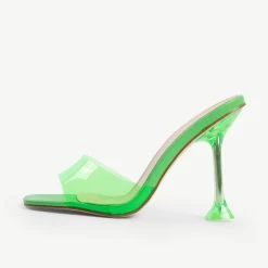 RAID Lily Heeled Mule In Green -Chic Shoes Shop lily green 1
