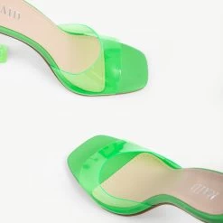 RAID Lily Heeled Mule In Green -Chic Shoes Shop lily green 6