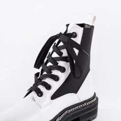 RAID Lorelle Chunky Hiker Boot In White -Chic Shoes Shop lorelle white 4