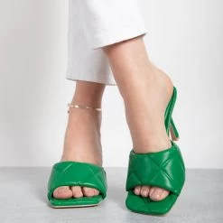 RAID Magick Heeled Mule In Green 18 RAID Magick Heeled Mule In Green -Chic Shoes Shop magic green 5