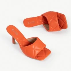 RAID Magick Heeled Mule In Orange -Chic Shoes Shop magic orange 2