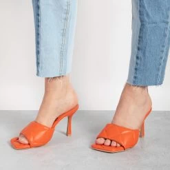 RAID Magick Heeled Mule In Orange -Chic Shoes Shop magic orange 4