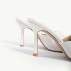 RAID Magick Heeled Mule In White -Chic Shoes Shop magic white 3