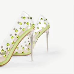 BEBO Mayra Perspex Court Shoe In Green -Chic Shoes Shop mayra green 3