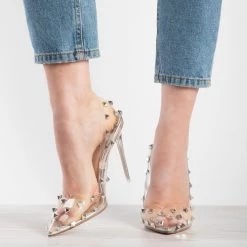 BEBO Mayra Perspex Court Shoe In Silver