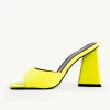 BEBO Kyrah Heeled Mule In Yellow -Chic Shoes Shop microsoftteams image 234